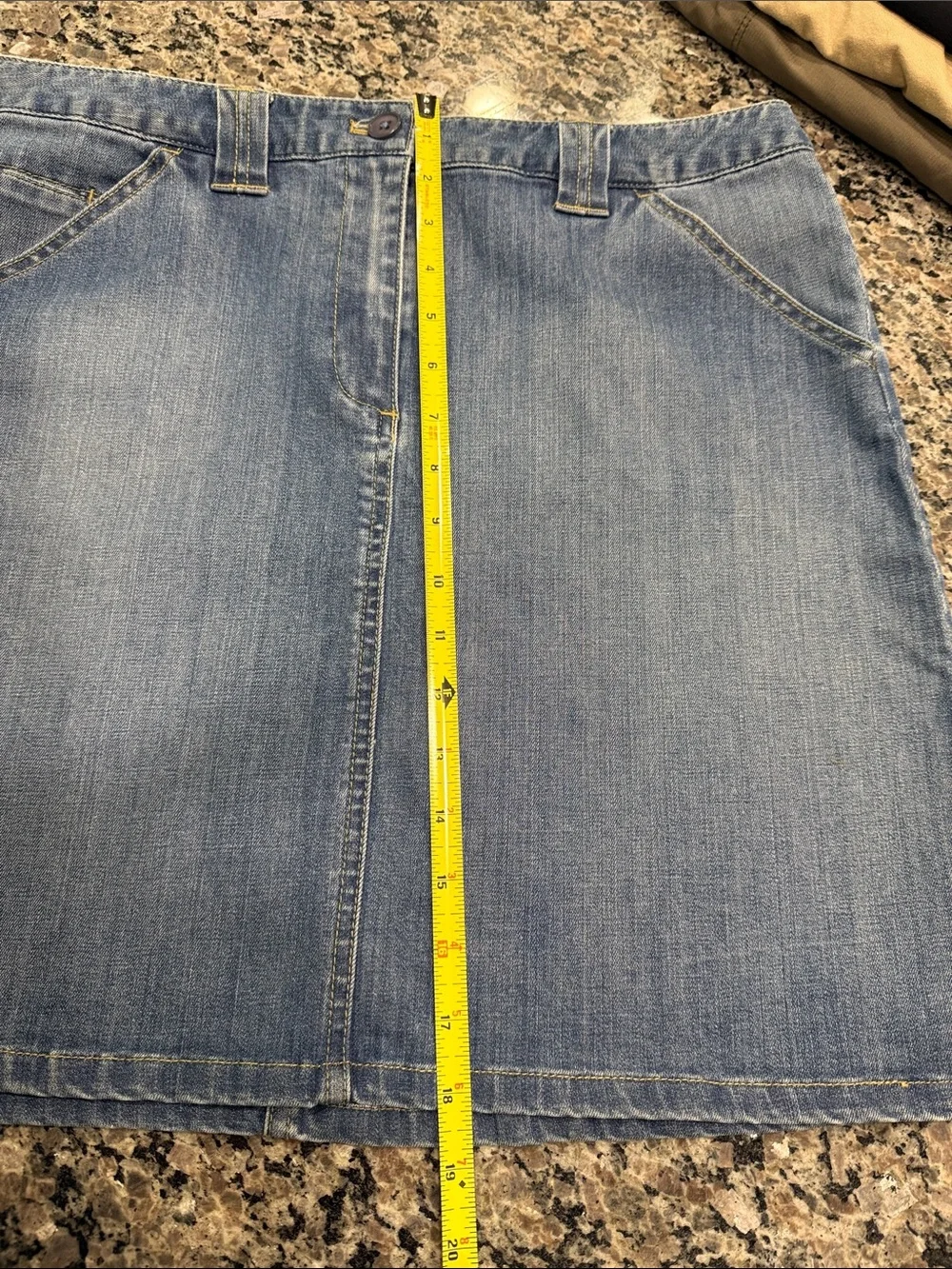 Talbots Light Blue Denim Skirt with Front Pockets